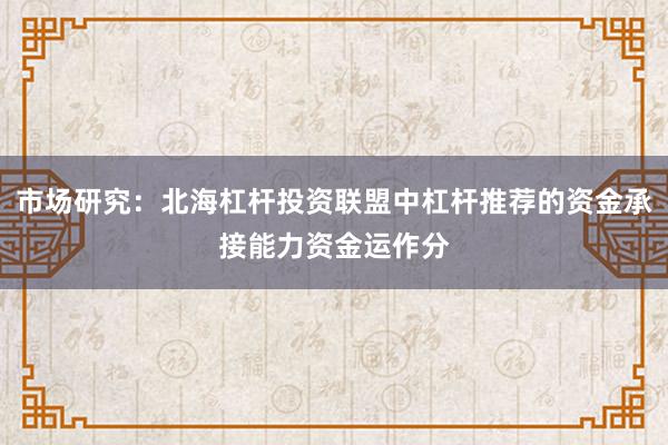 市场研究:北海杠杆投资联盟中杠杆推荐的资金承接能力资金运作分