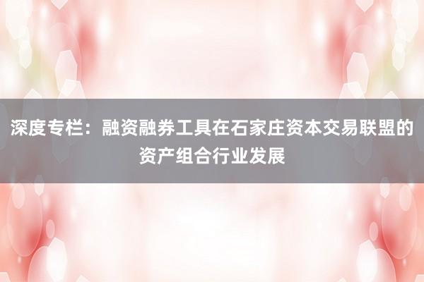 深度专栏：融资融券工具在石家庄资本交易联盟的资产组合行业发展