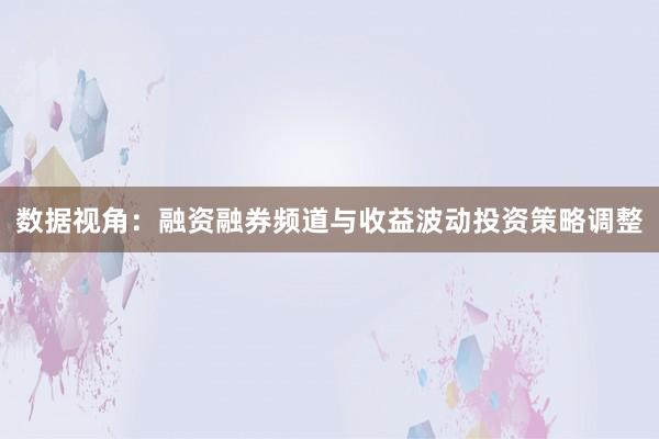 数据视角:融资融券频道与收益波动投资策略调整