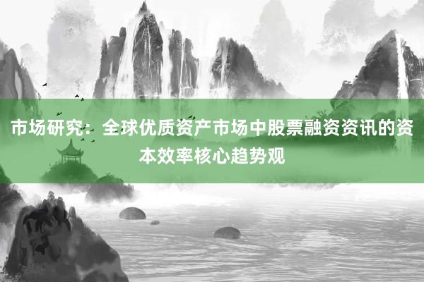 市场研究：全球优质资产市场中股票融资资讯的资本效率核心趋势观
