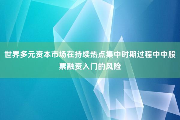 世界多元资本市场在持续热点集中时期过程中中股票融资入门的风险