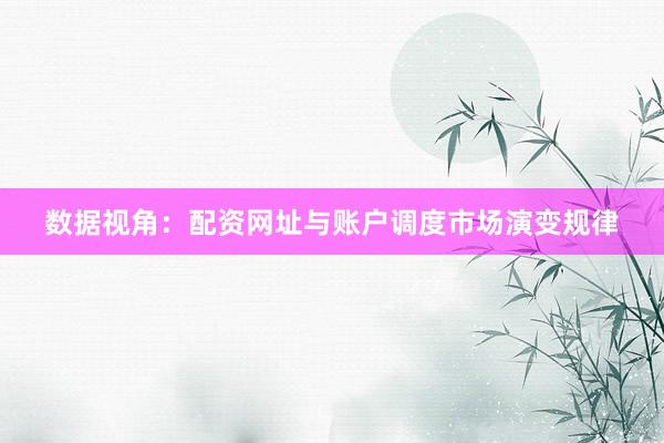 数据视角：配资网址与账户调度市场演变规律