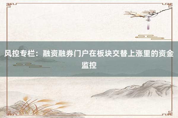 风控专栏:融资融券门户在板块交替上涨里的资金监控