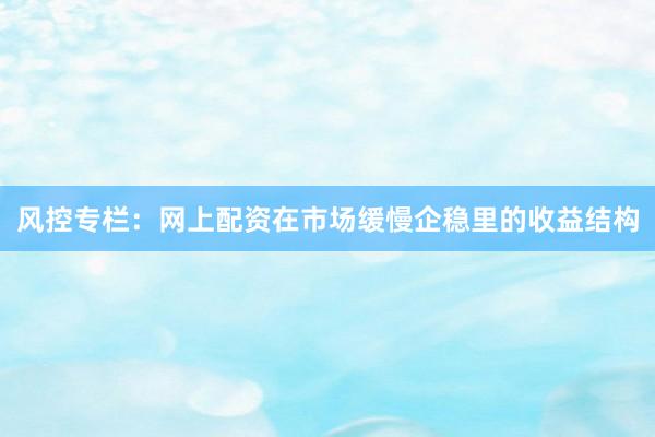 风控专栏：网上配资在市场缓慢企稳里的收益结构