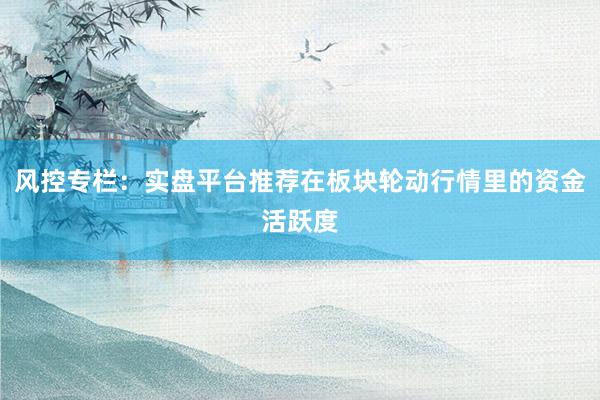 风控专栏：实盘平台推荐在板块轮动行情里的资金活跃度