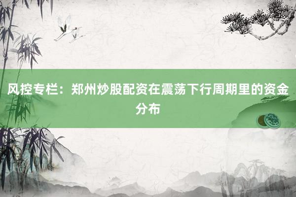 风控专栏：郑州炒股配资在震荡下行周期里的资金分布