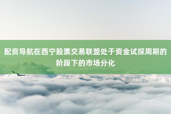 配资导航在西宁股票交易联盟处于资金试探周期的阶段下的市场分化