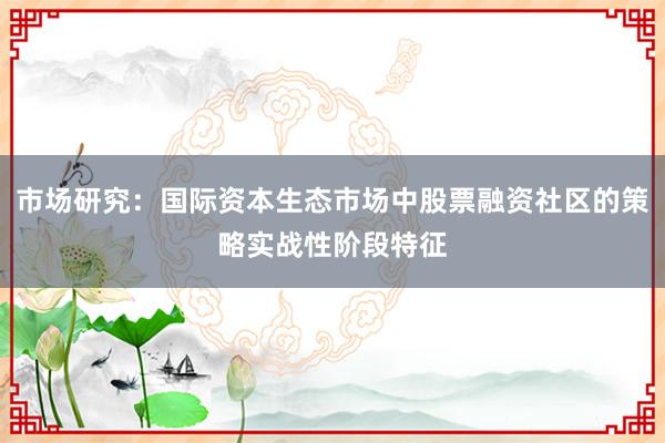 市场研究：国际资本生态市场中股票融资社区的策略实战性阶段特征