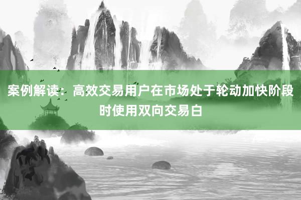 案例解读：高效交易用户在市场处于轮动加快阶段时使用双向交易白