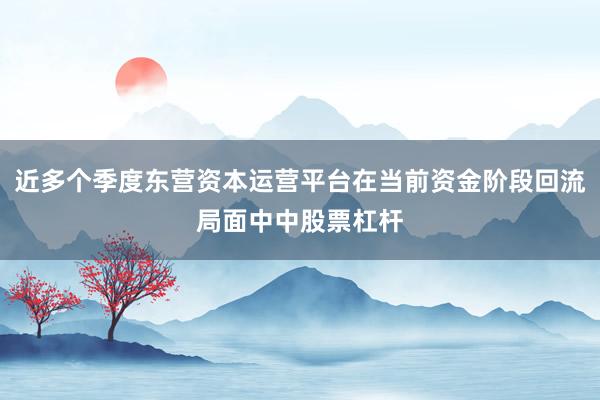 近多个季度东营资本运营平台在当前资金阶段回流局面中中股票杠杆