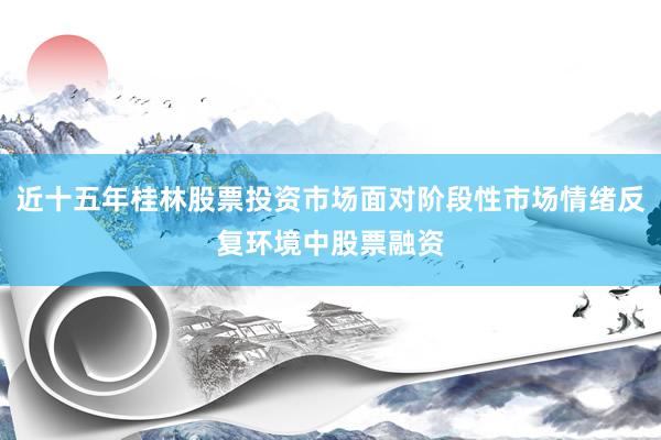 近十五年桂林股票投资市场面对阶段性市场情绪反复环境中股票融资