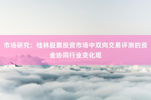 市场研究：桂林股票投资市场中双向交易评测的资金协同行业变化观