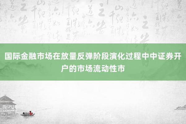 国际金融市场在放量反弹阶段演化过程中中证券开户的市场流动性市