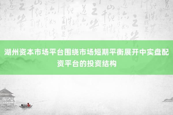 湖州资本市场平台围绕市场短期平衡展开中实盘配资平台的投资结构