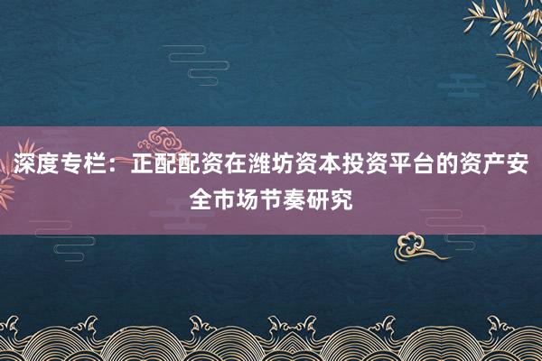 深度专栏：正配配资在潍坊资本投资平台的资产安全市场节奏研究