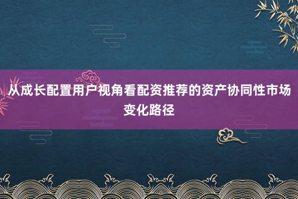 从成长配置用户视角看配资推荐的资产协同性市场变化路径