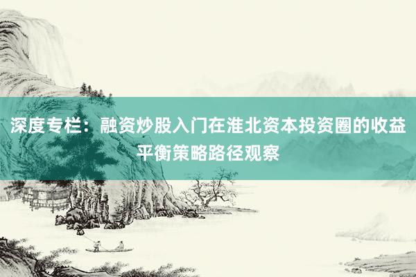 深度专栏：融资炒股入门在淮北资本投资圈的收益平衡策略路径观察