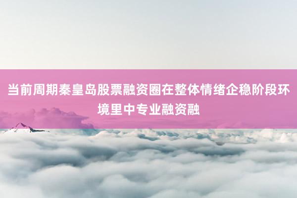 当前周期秦皇岛股票融资圈在整体情绪企稳阶段环境里中专业融资融