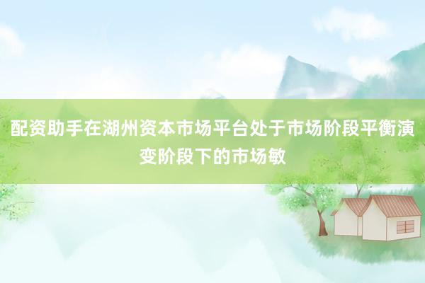 配资助手在湖州资本市场平台处于市场阶段平衡演变阶段下的市场敏