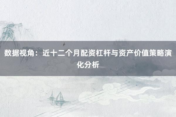 数据视角：近十二个月配资杠杆与资产价值策略演化分析