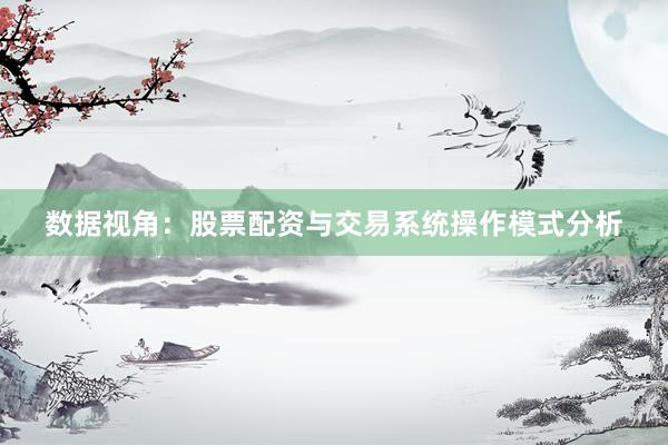 数据视角：股票配资与交易系统操作模式分析