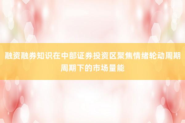 融资融券知识在中部证券投资区聚焦情绪轮动周期周期下的市场量能