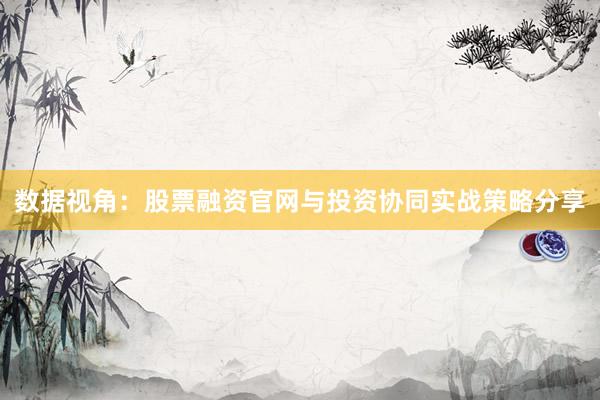 数据视角：股票融资官网与投资协同实战策略分享
