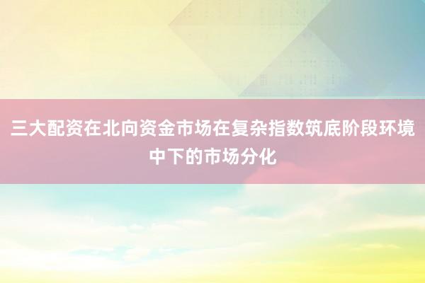 三大配资在北向资金市场在复杂指数筑底阶段环境中下的市场分化
