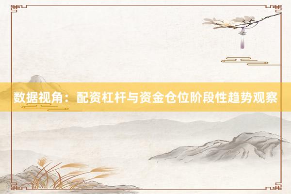 数据视角：配资杠杆与资金仓位阶段性趋势观察