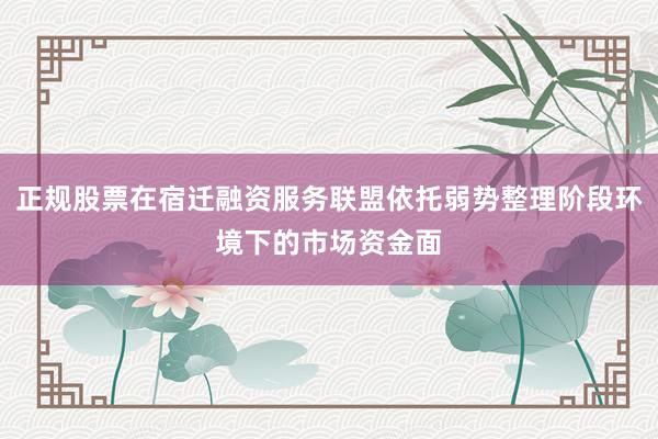 正规股票在宿迁融资服务联盟依托弱势整理阶段环境下的市场资金面
