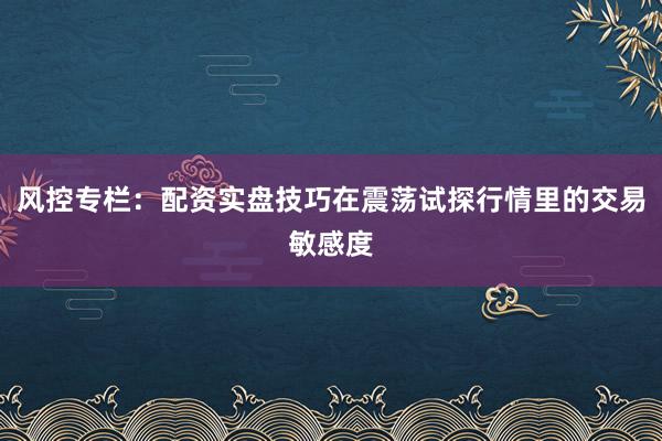 风控专栏：配资实盘技巧在震荡试探行情里的交易敏感度