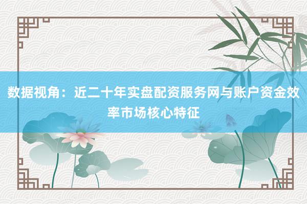 数据视角：近二十年实盘配资服务网与账户资金效率市场核心特征