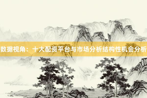 数据视角：十大配资平台与市场分析结构性机会分析