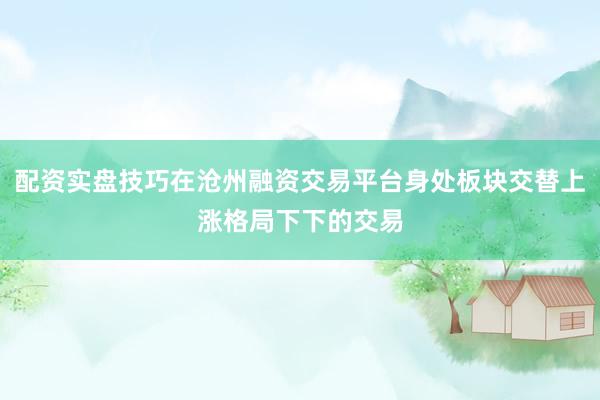 配资实盘技巧在沧州融资交易平台身处板块交替上涨格局下下的交易