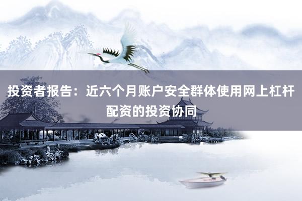投资者报告：近六个月账户安全群体使用网上杠杆配资的投资协同