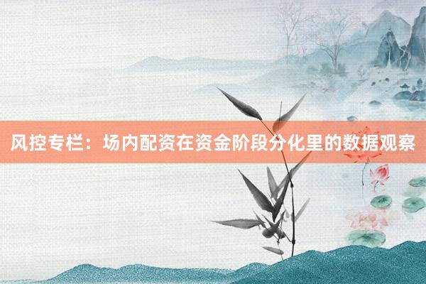 风控专栏：场内配资在资金阶段分化里的数据观察