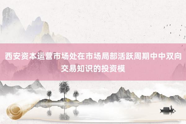 西安资本运营市场处在市场局部活跃周期中中双向交易知识的投资模