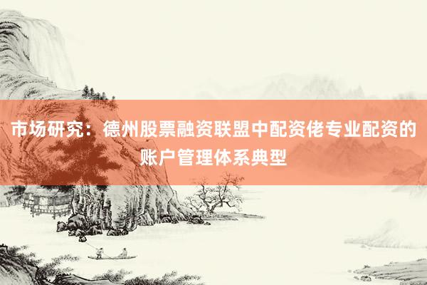 市场研究：德州股票融资联盟中配资佬专业配资的账户管理体系典型