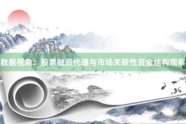 数据视角：股票融资代理与市场关联性资金结构观察