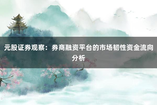 元股证券观察：券商融资平台的市场韧性资金流向分析