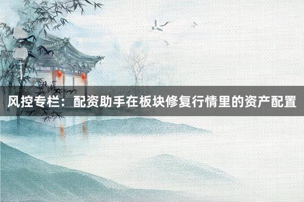 风控专栏：配资助手在板块修复行情里的资产配置