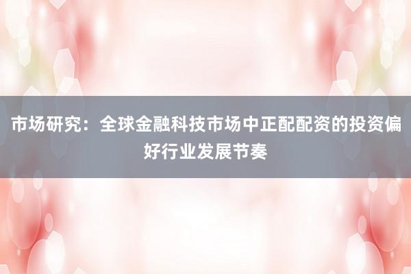 市场研究：全球金融科技市场中正配配资的投资偏好行业发展节奏