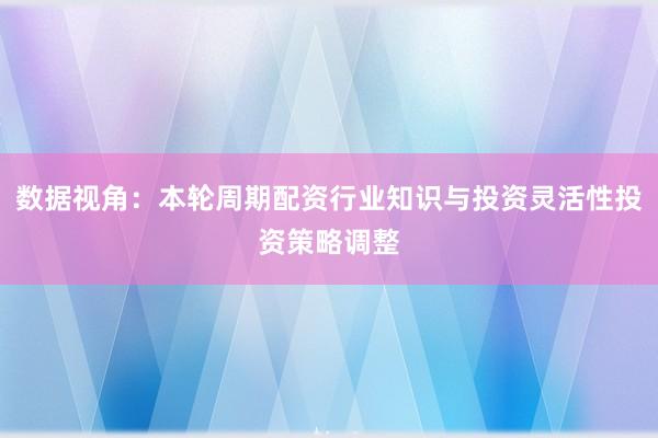 数据视角：本轮周期配资行业知识与投资灵活性投资策略调整