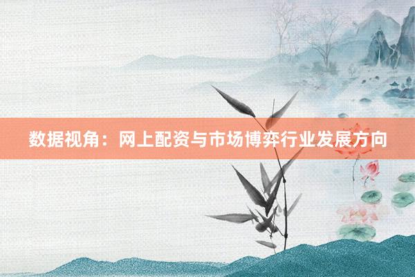 数据视角：网上配资与市场博弈行业发展方向