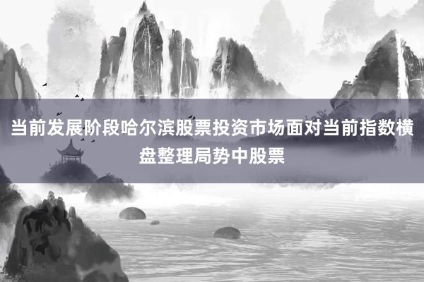 当前发展阶段哈尔滨股票投资市场面对当前指数横盘整理局势中股票