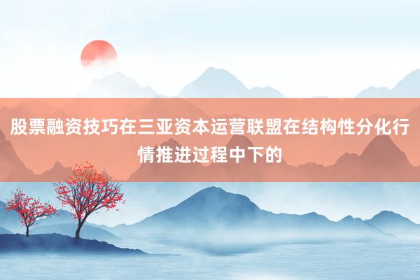 股票融资技巧在三亚资本运营联盟在结构性分化行情推进过程中下的
