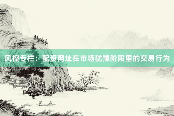 风控专栏：配资网址在市场犹豫阶段里的交易行为