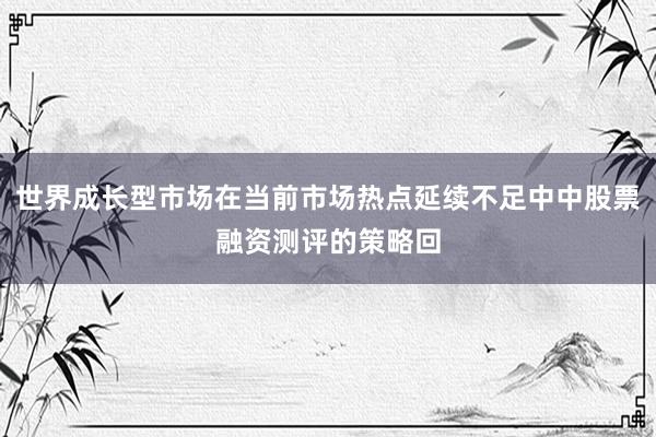 世界成长型市场在当前市场热点延续不足中中股票融资测评的策略回
