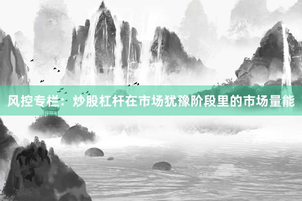 风控专栏：炒股杠杆在市场犹豫阶段里的市场量能