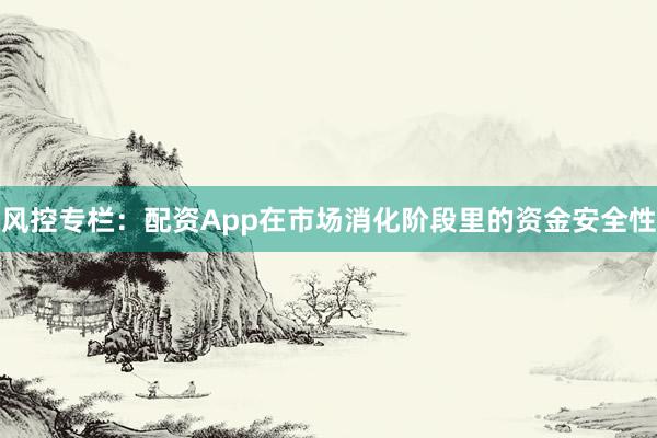 风控专栏：配资App在市场消化阶段里的资金安全性